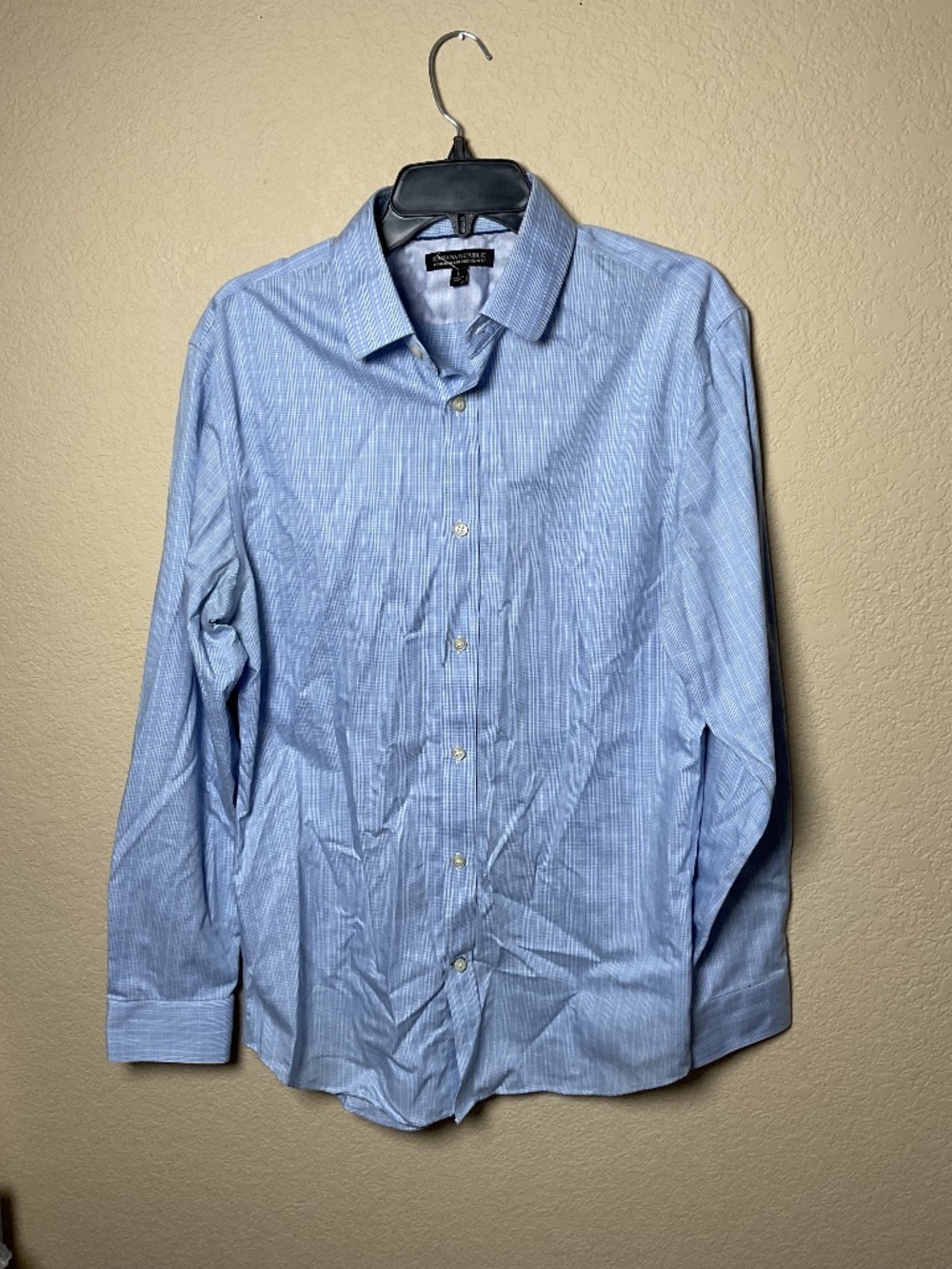 Mens Banana Republic Large Light Blue Long Sleeve Button Down Dress Shirt